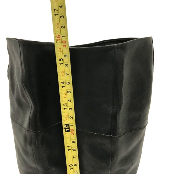 TODS Womens 10.5 Soft Black Leather Knee-High Boots Pull On